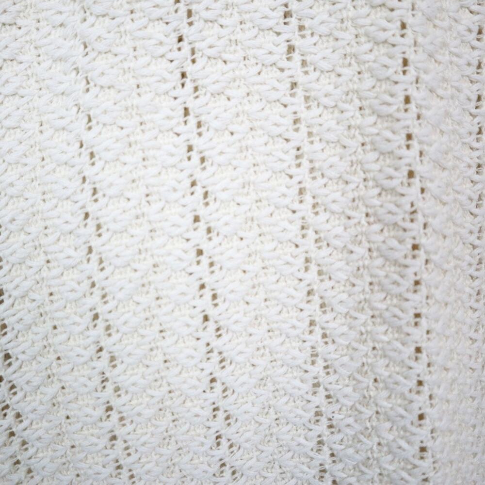 Anthropologie Size S Sleeveless Knit Tunic Fringe Hem Cream - Picture 8 of 12